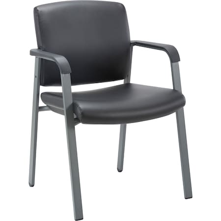 Lorell Healthcare Upholstery Guest Chair, Black Vinyl LLR30950
